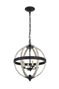 Orbus 4 Light Ivory Wash And Steel Grey Pendant (1503D18IW)