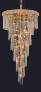 Spiral 22 Light Gold Chandelier Clear Royal Cut Crystal (V1801SR30G/RC)