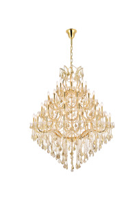 Maria Theresa 49 Light Gold Chandelier Golden Teak (Smoky) Royal Cut Crystal (2800G46G-GT/RC)