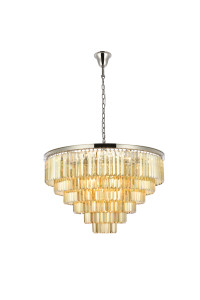 Sydney 33 Light Polished Nickel Chandelier Golden Teak (Smoky) Royal Cut Crystal (1231D44PN-GT/RC)