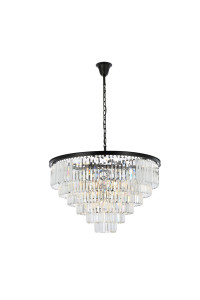 Sydney 33 Light Matte Black Chandelier Clear Royal Cut Crystal (1231D44MB/RC)