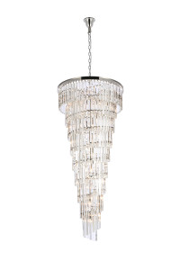 Sydney 30 Inch Spiral Crystal Chandelier In Polished Nickel (1201SR30PN/RC)