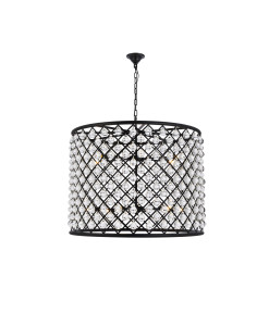 Madison 12 Light Matte Black Chandelier Clear Royal Cut Crystal (1204D35MB/RC)