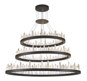 Malta 128 Light Satin Dark Grey Chandelier Clear Royal Cut Crystal (1705G3LSDG)