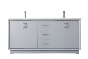 72 Inch Double Bathroom Vanity In Grey (VF19672DGR) 72 Inch Double Bathroom Vanity In Grey (VF19672DGR)