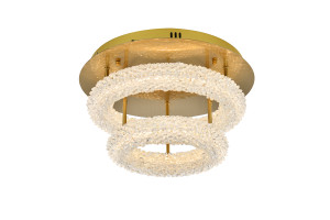 Bowen 18 Inch Adjustable Led Flush Mount In Satin Gold (3800F18L2SG)