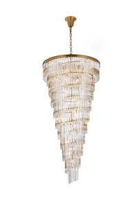 Sydney 36.5 Inch Spiral Crystal Chandelier In Satin Gold (1201SR36SG/RC)