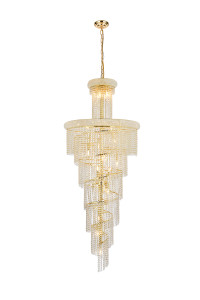 Spiral 28 Light Gold Chandelier Clear Royal Cut Crystal (V1800SR30G/RC)