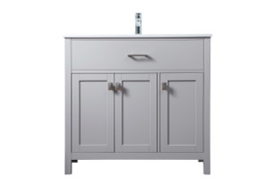 36 Inch Single Bathroom Vanity In Grey (VF28836GR)