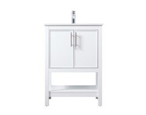 24 Inch Single Bathroom Vanity In White (VF26624WH)