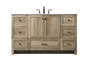 54 Inch Single Bathroom Vanity In Natural Oak (VF2854NT)