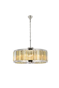 Chelsea 10 Light Polished Nickel Chandelier Golden Teak (Smoky) Royal Cut Crystal (1203D35PN-GT/RC)