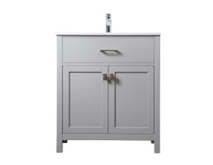 30 Inch Single Bathroom Vanity In Grey (VF28830GR)