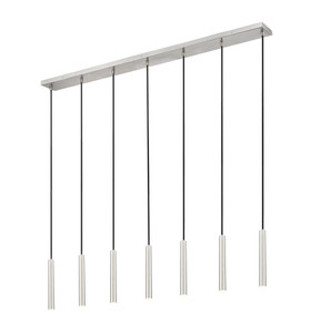 Forest 7 Light Linear Chandelier in Brushed Nickel (919MP12-7L-BN-LED)