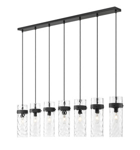 Fontaine 7 Light Linear Chandelier in Matte Black (7002P5-7L-MB)