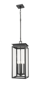 Nova 4 Light Outdoor Chain Mount Ceiling Fixture in Black (5018CHB-BK)