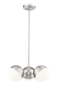 Realm Sphere 3 Light Chandelier in Brushed Nickel (7517-3BN)