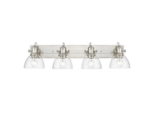 Hines 4-Light Vanity Light in Pewter with Seeded Glass (3118-BA4 PW-SD)