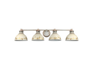 Kinsley 4-Light Vanity Light in Aged Galvanized Steel with Antique Ivory (0865-BA4 AGV-AI)