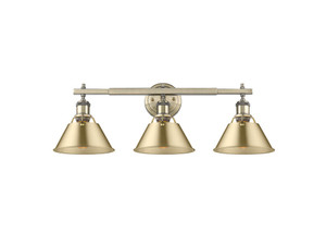 Orwell 3-Light Vanity Light in Aged Brass with Brushed Champagne Bronze (3306-BA3 AB-BCB)