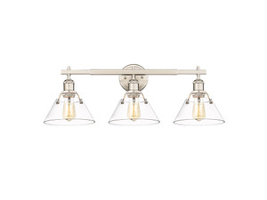 Orwell 3-Light Vanity Light in Pewter with Clear Glass (3306-BA3 PW-CLR)
