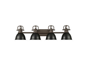 Duncan 4-Light Bath Vanity in Rubbed Bronze with Matte Black (3602-BA4 RBZ-BLK)