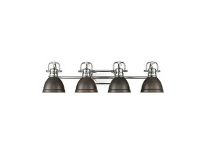 Duncan 4-Light Bath Vanity in Chrome with Rubbed Bronze (3602-BA4 CH-RBZ)