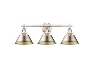 Orwell 3-Light Vanity Light in Pewter with Aged Brass (3306-BA3 PW-AB) Orwell 3-Light Vanity Light in Pewter with Aged Brass (3306-BA3 PW-AB)