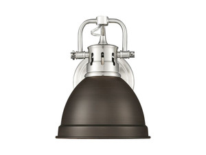 Duncan 1-Light Bath Vanity in Pewter with Rubbed Bronze (3602-BA1 PW-RBZ) Duncan 1-Light Bath Vanity in Pewter with Rubbed Bronze (3602-BA1 PW-RBZ)