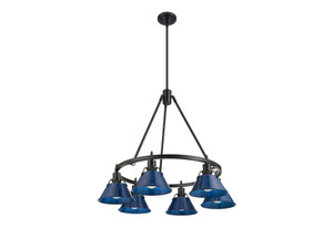 Orwell 6-Light Chandelier in Matte Black with Matte Navy (3306-6 BLK-NVY)