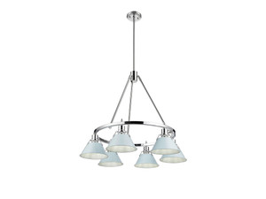 Orwell 6-Light Chandelier in Chrome with Dusky Blue (3306-6 CH-DB)