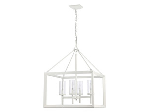 Smyth 4-Light Chandelier in Natural White with Clear Glass (2073-4 NWT-CLR)