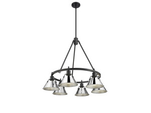 Orwell 6-Light Chandelier in Matte Black with Chrome (3306-6 BLK-CH)
