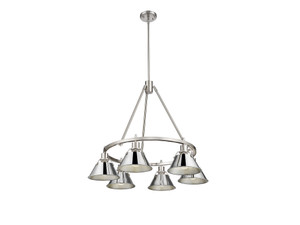Orwell 6-Light Chandelier in Pewter with Chrome (3306-6 PW-CH)