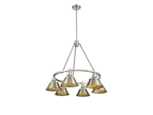 Orwell 6-Light Chandelier in Pewter with Aged Brass (3306-6 PW-AB)