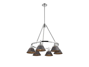 Orwell 6-Light Chandelier in Chrome with Rubbed Bronze (3306-6 CH-RBZ)