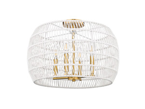 Ellie 4 Light Semi-Flush in Modern Brushed Gold with Bleached White Raphia Rope Shade (6808-4SF MBG-WR)
