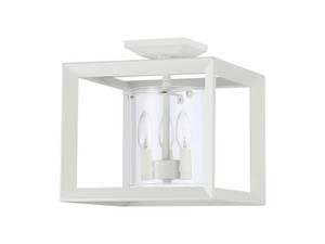 Smyth 3-Light Semi-Flush in Natural White with Clear Glass (2073-SF12 NWT-CLR) Smyth 3-Light Semi-Flush in Natural White with Clear Glass (2073-SF12 NWT-CLR)