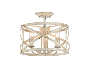 Alcott 3-Light Semi-Flush in Antique Ivory (0890-SF AI)