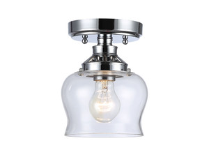 Daphne 1-Light Semi-Flush in Chrome with Clear Glass (3610-SF CH-CLR)