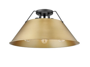 Orwell 3-Light Flush Mount in Matte Black with Brushed Champagne Bronze (3306-3FM BLK-BCB)