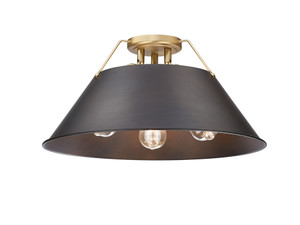 Orwell 3-Light Flush Mount in Brushed Champagne Bronze with Rubbed Bronze (3306-3FM BCB-RBZ)