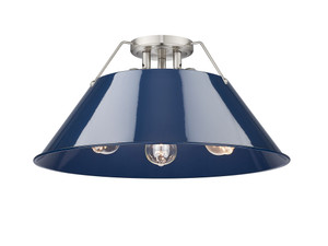 Orwell 3-Light Flush Mount in Pewter with Matte Navy (3306-3FM PW-NVY) Orwell 3-Light Flush Mount in Pewter with Matte Navy (3306-3FM PW-NVY)