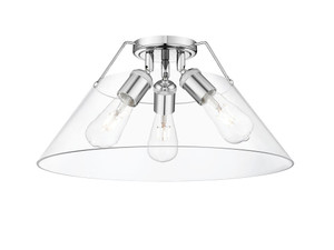 Orwell 3-Light Flush Mount in Chrome with Clear Glass (3306-3FM CH-CLR)