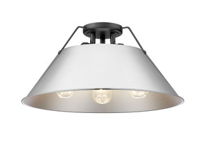 Orwell 3-Light Flush Mount in Matte Black with Chrome (3306-3FM BLK-CH)