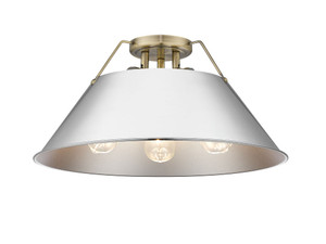 Orwell 3-Light Flush Mount in Aged Brass with Chrome (3306-3FM AB-CH)
