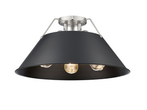 Orwell 3-Light Flush Mount in Pewter with Matte Black (3306-3FM PW-BLK)