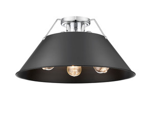 Orwell 3-Light Flush Mount in Chrome with Matte Black (3306-3FM CH-BLK)