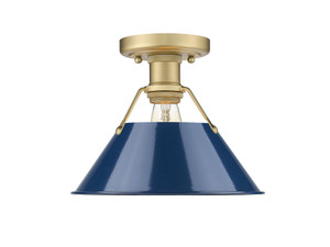Orwell 1-Light Flush Mount in Brushed Champagne Bronze with Matte Navy (3306-FM BCB-NVY)