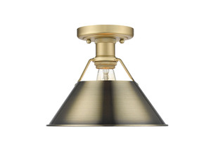 Orwell 1-Light Flush Mount in Brushed Champagne Bronze with Aged Brass (3306-FM BCB-AB)